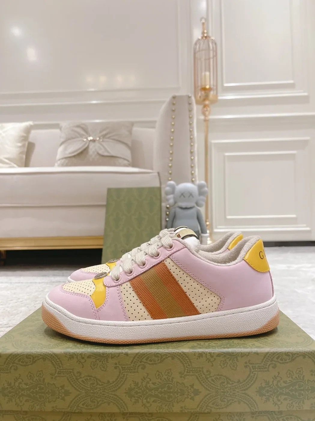 Gucci Lovelight Screener Sneaker Pale Pink GG Shoes