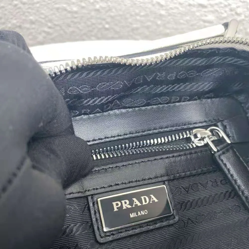Prada Prada Brique Saffiano Leather Cross-Body Bag for Men in White