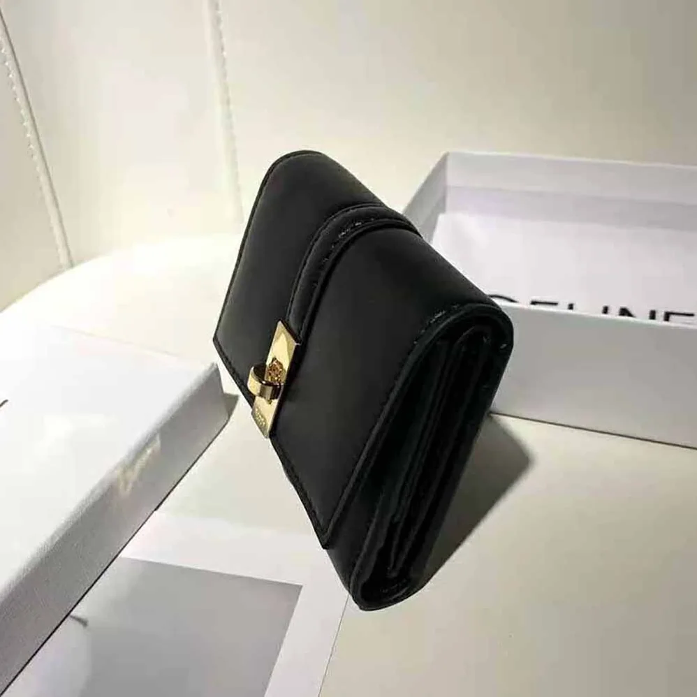 Celine Small Wallet 16 in Shiny Calfskin for Women in Black Celine Small Wallet 16 in Shiny Calfskin for Women in Black