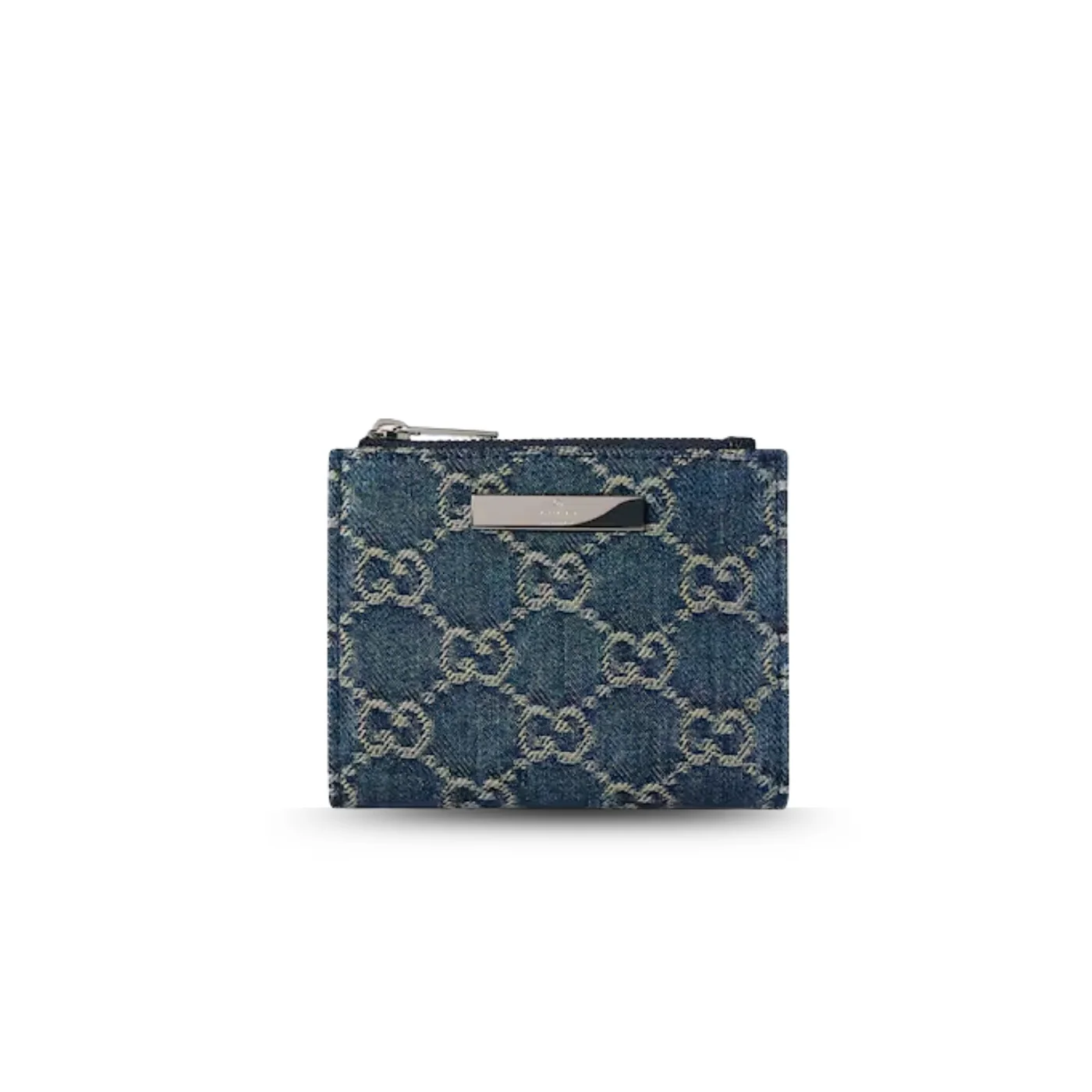 Gucci Wallet with Gucci Plaque Small in Dark Blue Palladium Hardware Gucci Wallet with Gucci Plaque Small in Dark Blue Palladium Hardware