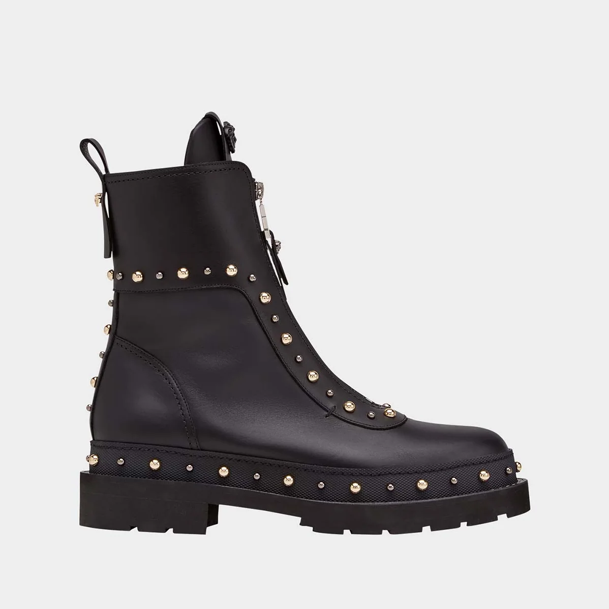 Versace City Stud Ankle Boots Shoes Black for Women