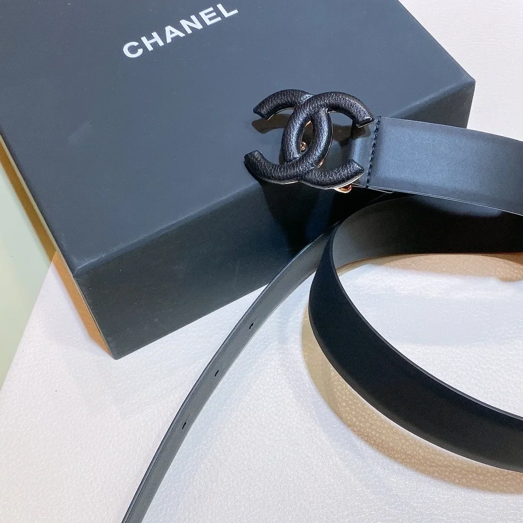 Chanel Belt With Double C Buckle Black Black in Toned Metal Women Chanel Belt With Double C Buckle Black Black in Toned Metal Women