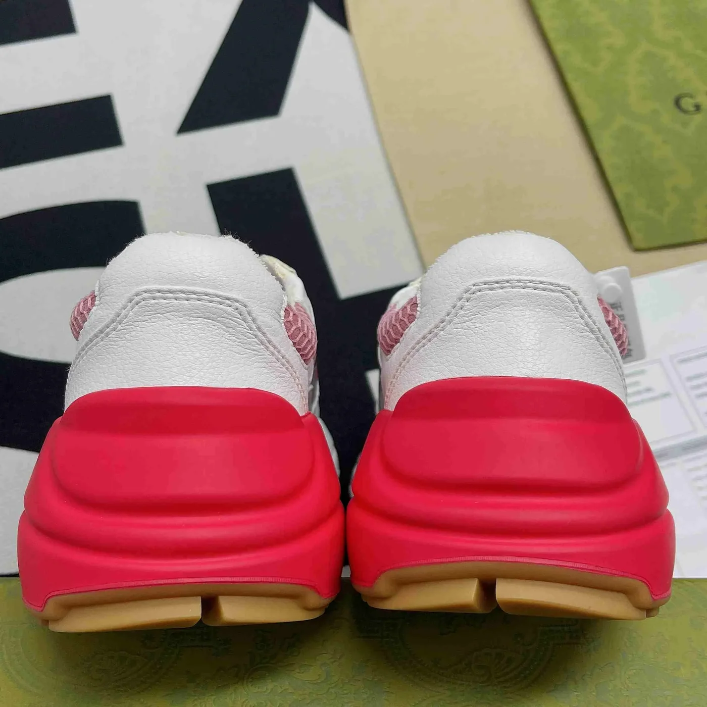 Gucci GG Rhyton Sneaker Pink And Red Gucci GG Rhyton Sneaker Pink And Red