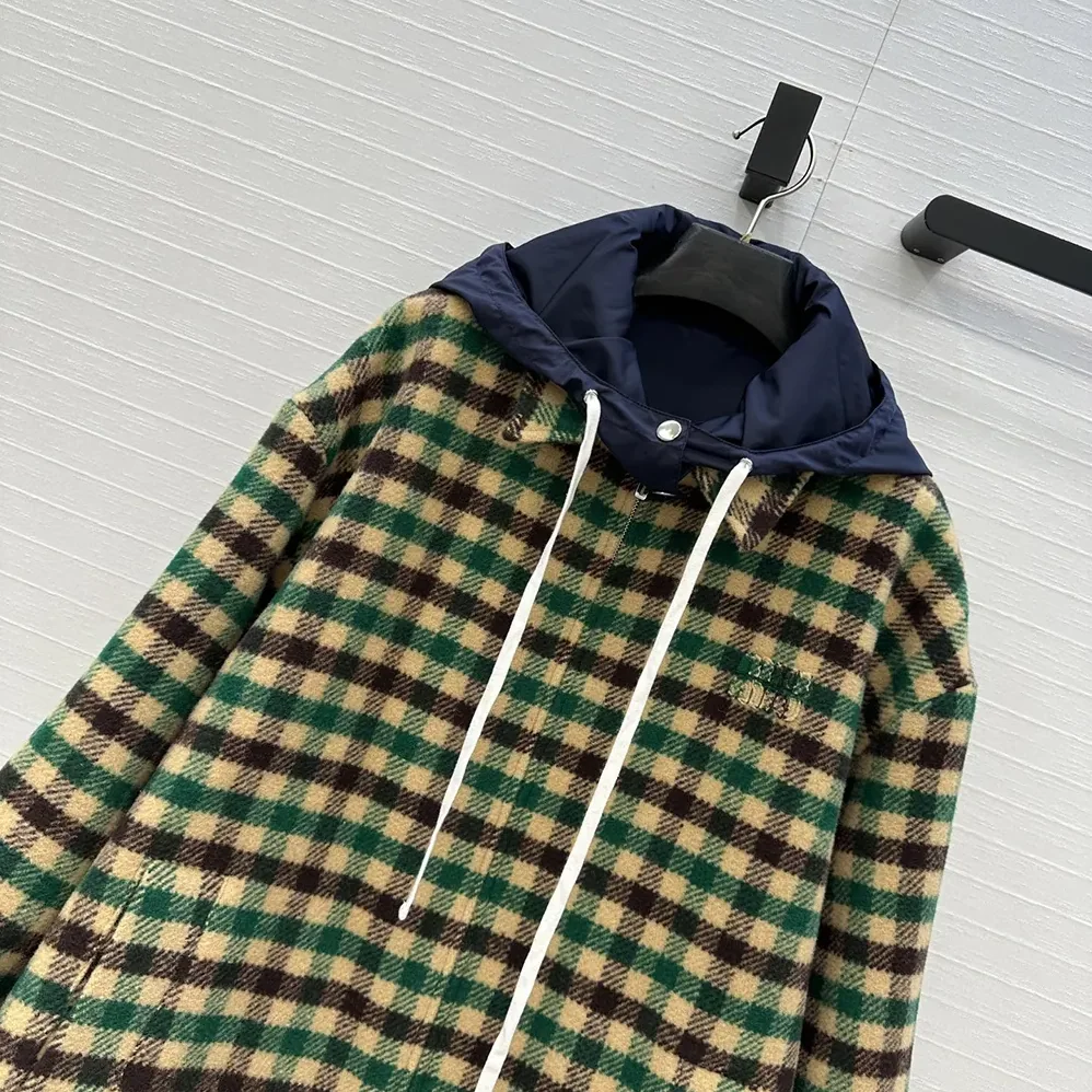 Miu Miu Gingham Check And Technical Fabric Jacket for Women