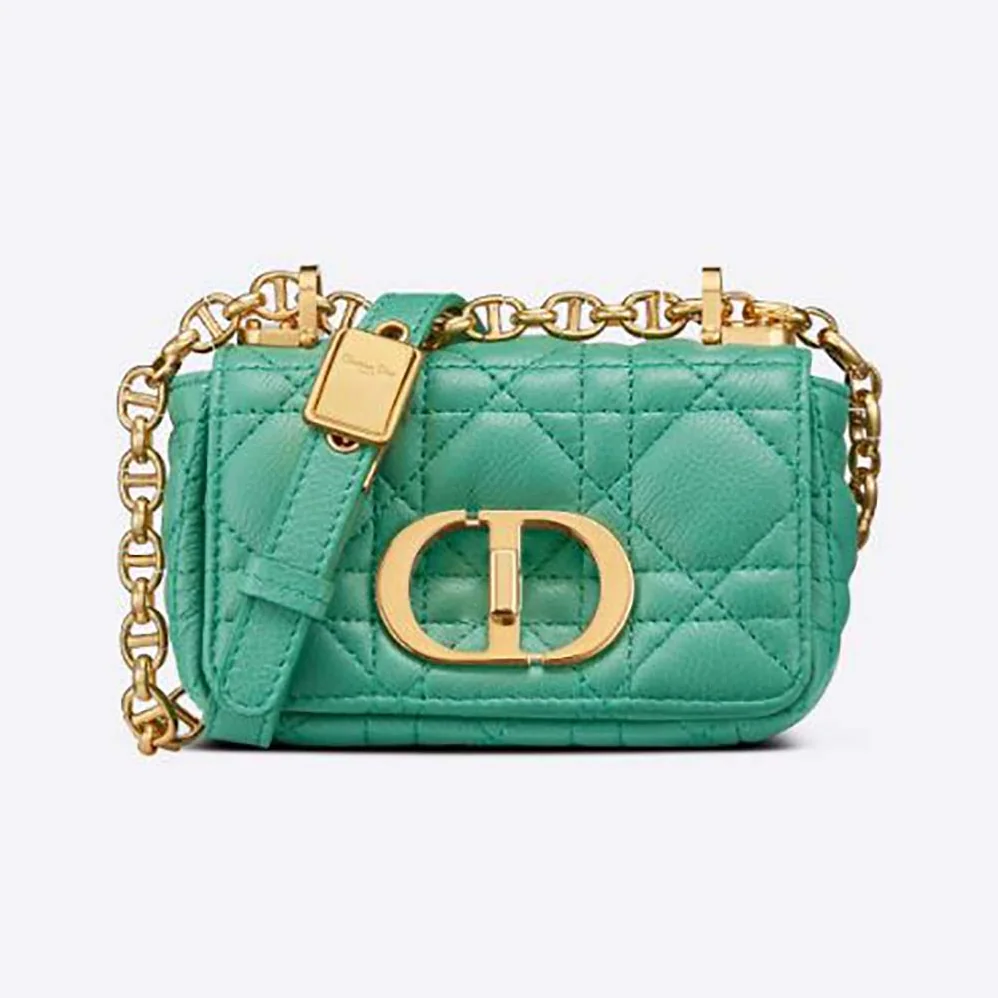 Dior Micro Dior Caro Bag Cloud Blue Supple Cannage Calfskin for Women