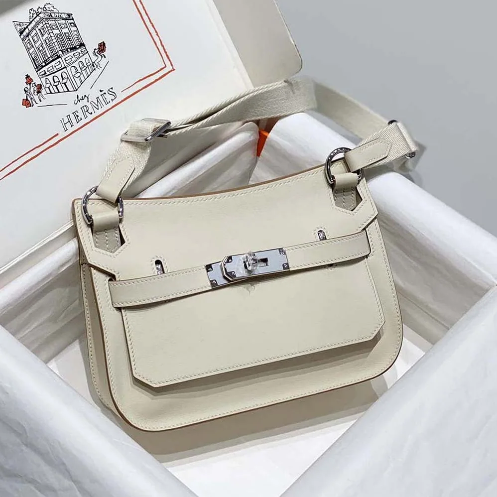 Hermes Jyspiere in Evercolor Leather for Women in White/Silver