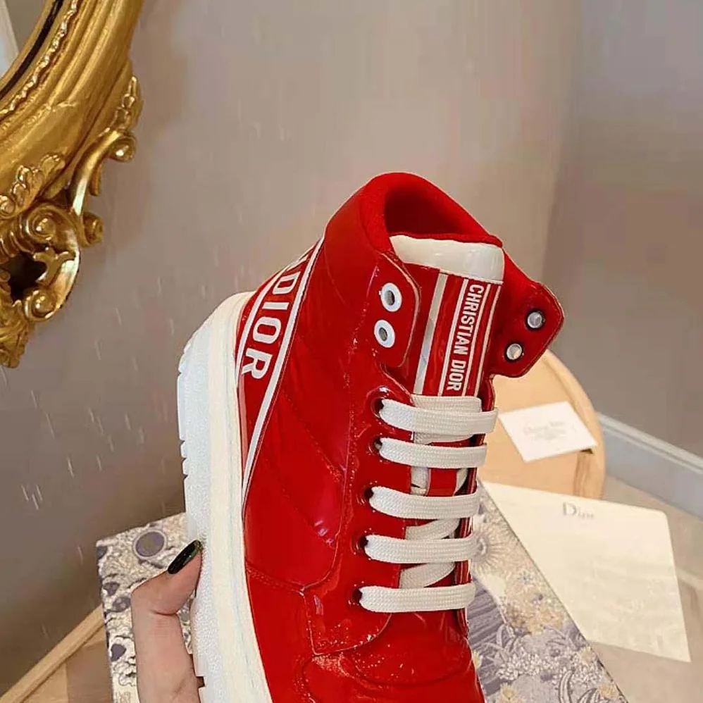 Dior D-Player Sneaker Red Quilted Nylon for Unisex Dior D-Player Sneaker Red Quilted Nylon for Unisex