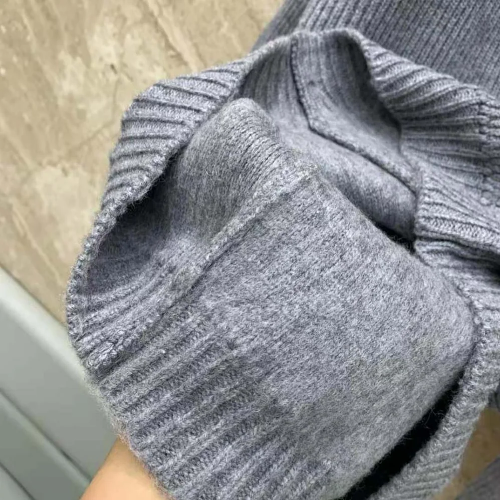 Miu Miu Wool and Nylon Knit Cardigan for Women in Silver