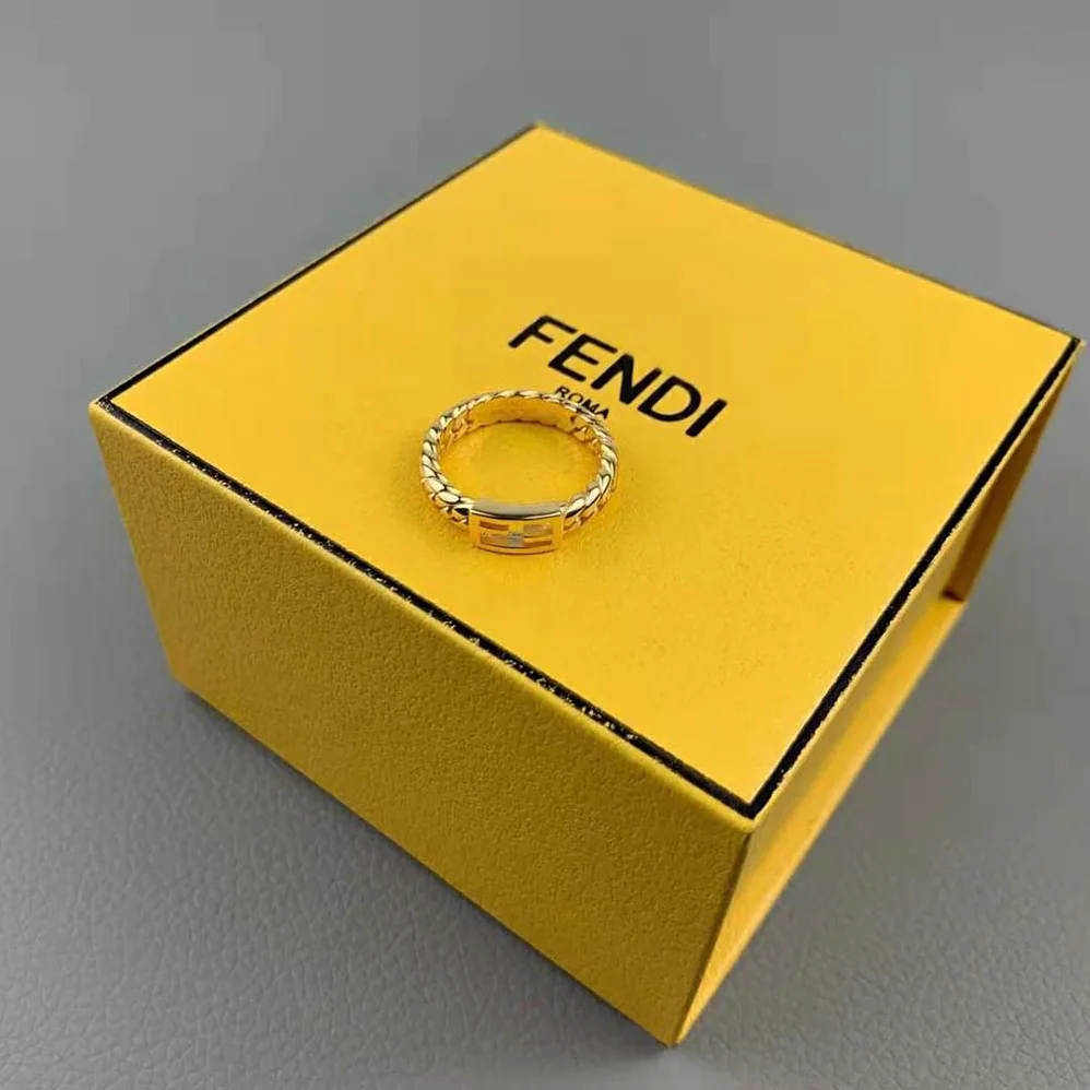 Fendi Baguette Ring-Colored Ring for Women in Gold