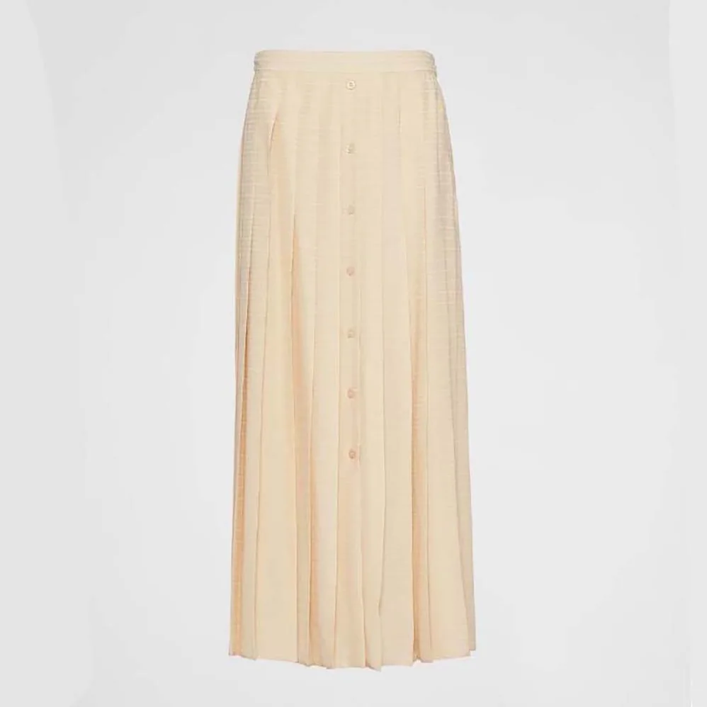 Prada Crêpe De Chine Jacquard Midi Skirt for Women