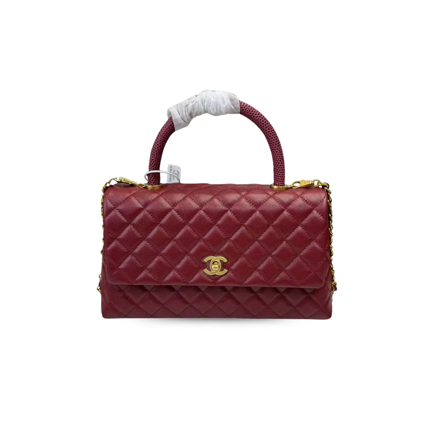Chanel Handbag With Top Handle Dark Red / Chanel Handbag With Top Handle Dark Red /