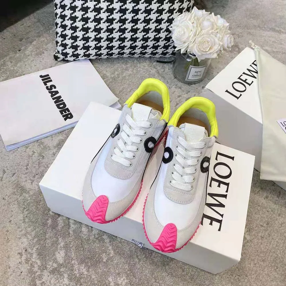 Loewe Flow Runner in Nylon and Suede for Women in Pink Loewe Flow Runner in Nylon and Suede for Women in Pink