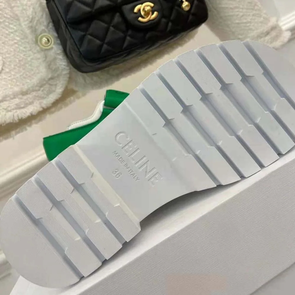Celine Leo Scratch Sandal in Calfskin for Women in Green Celine Leo Scratch Sandal in Calfskin for Women in Green