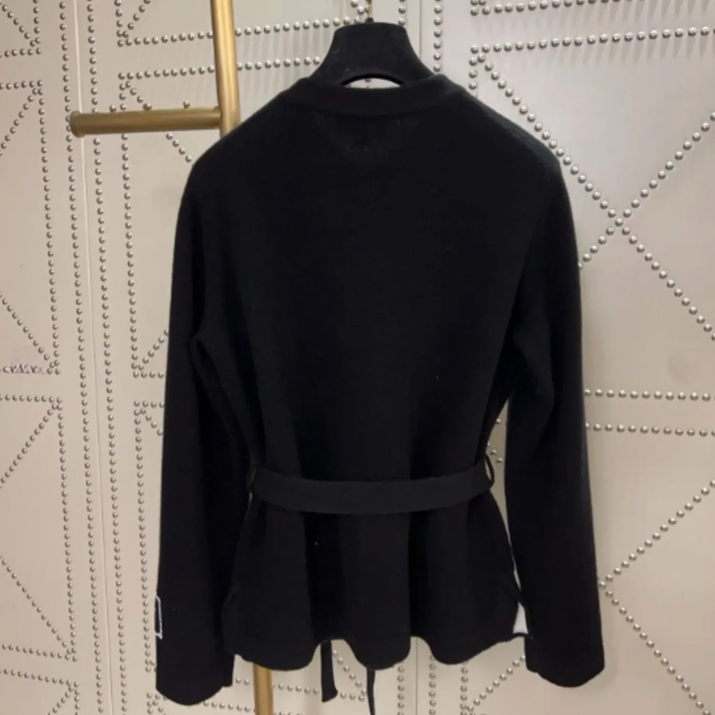 Chanel Belted Jacket With Buttons Black Chanel Belted Jacket With Buttons Black