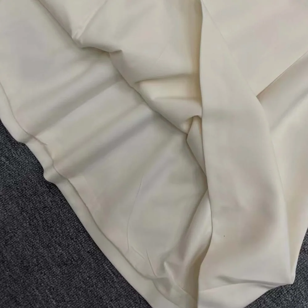 Dior Belted Short Dress White Wool and Silk for Women