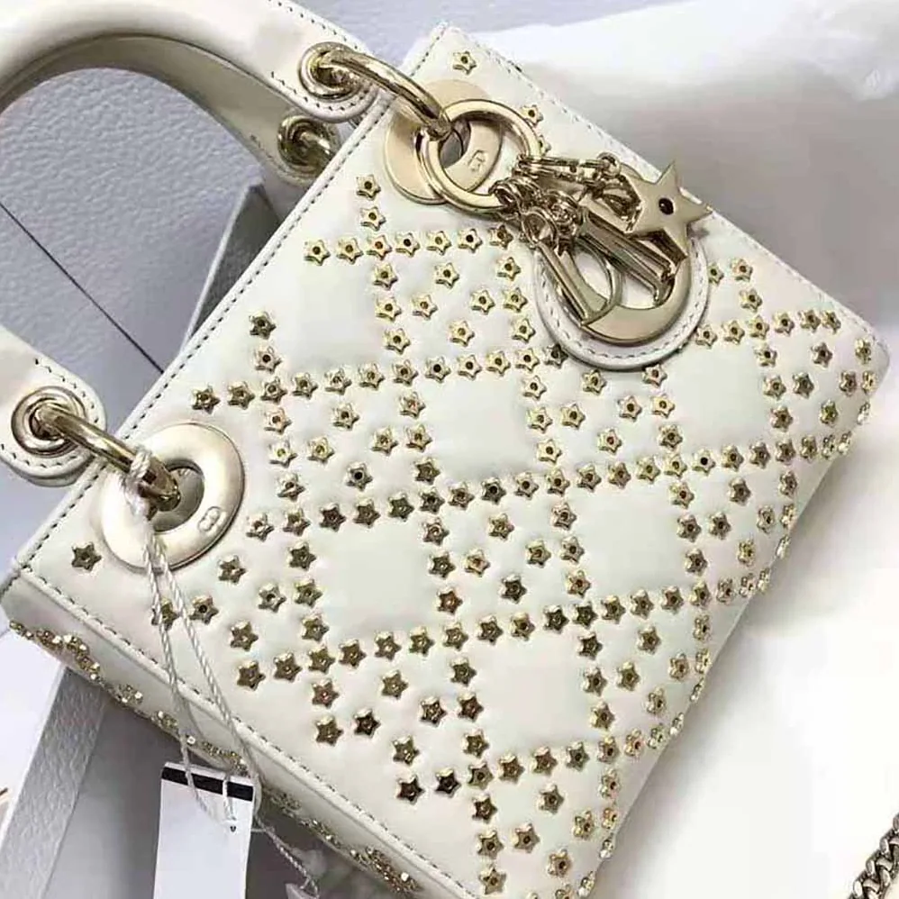 Dior Mini Lady Dior Bag Latte Lucky Star Cannage Lambskin for Women Dior Mini Lady Dior Bag Latte Lucky Star Cannage Lambskin for Women