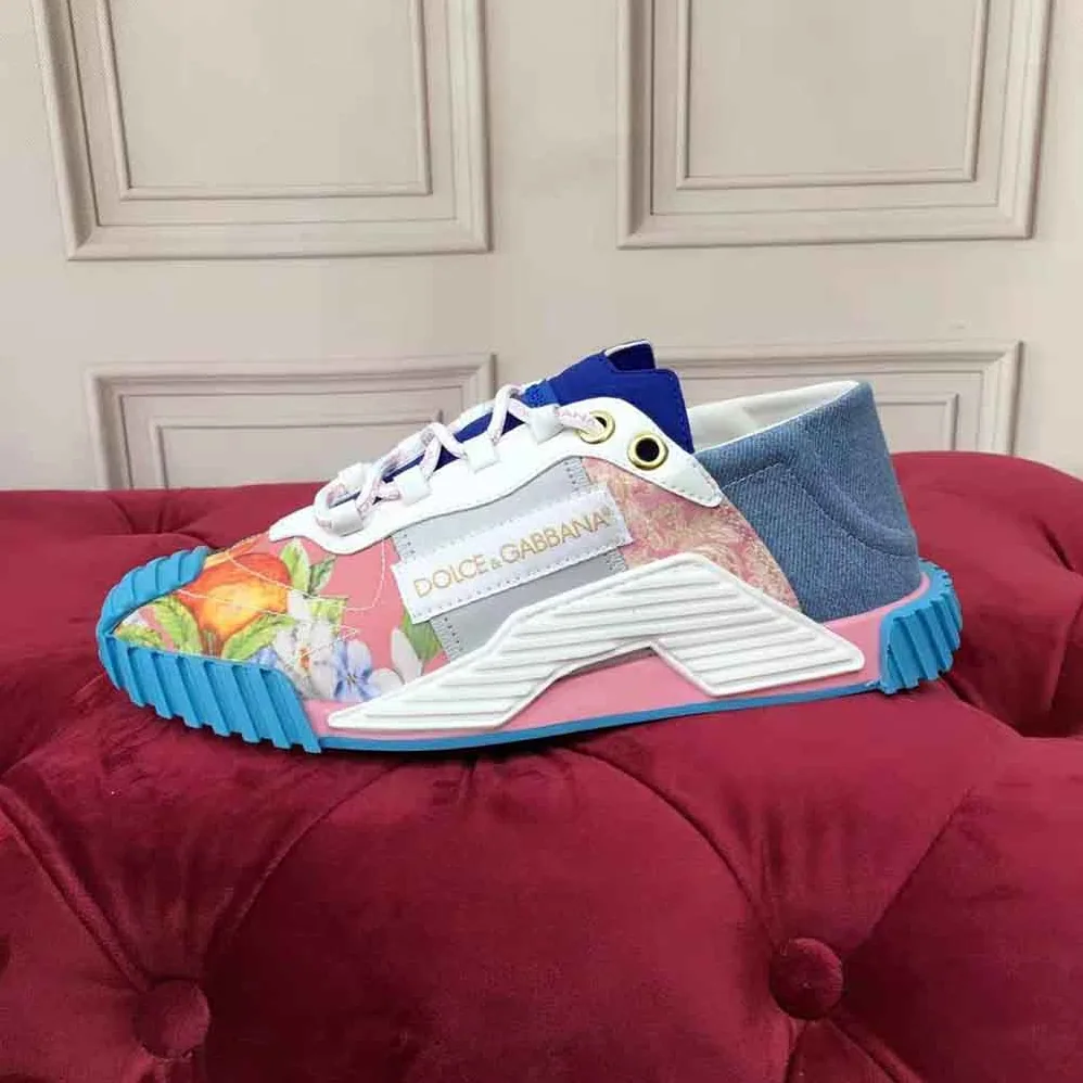 Dolce Gabbana D&G Patchwork Fabric NS1 Slip for Women in on Sneakers Dolce Gabbana D&G Patchwork Fabric NS1 Slip for Women in on Sneakers