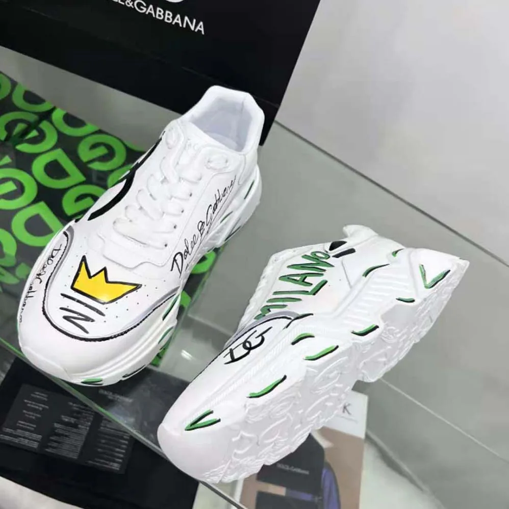Dolce Gabbana D&G Calfskin Nappa Daymaster Sneakers for Unisex in White Dolce Gabbana D&G Calfskin Nappa Daymaster Sneakers for Unisex in White