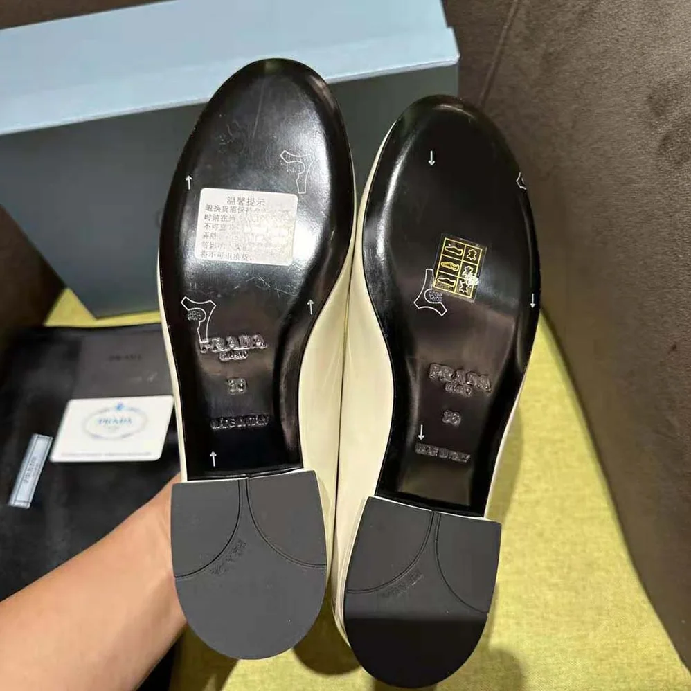 Prada Patent Leather Ballerinas for Women in White