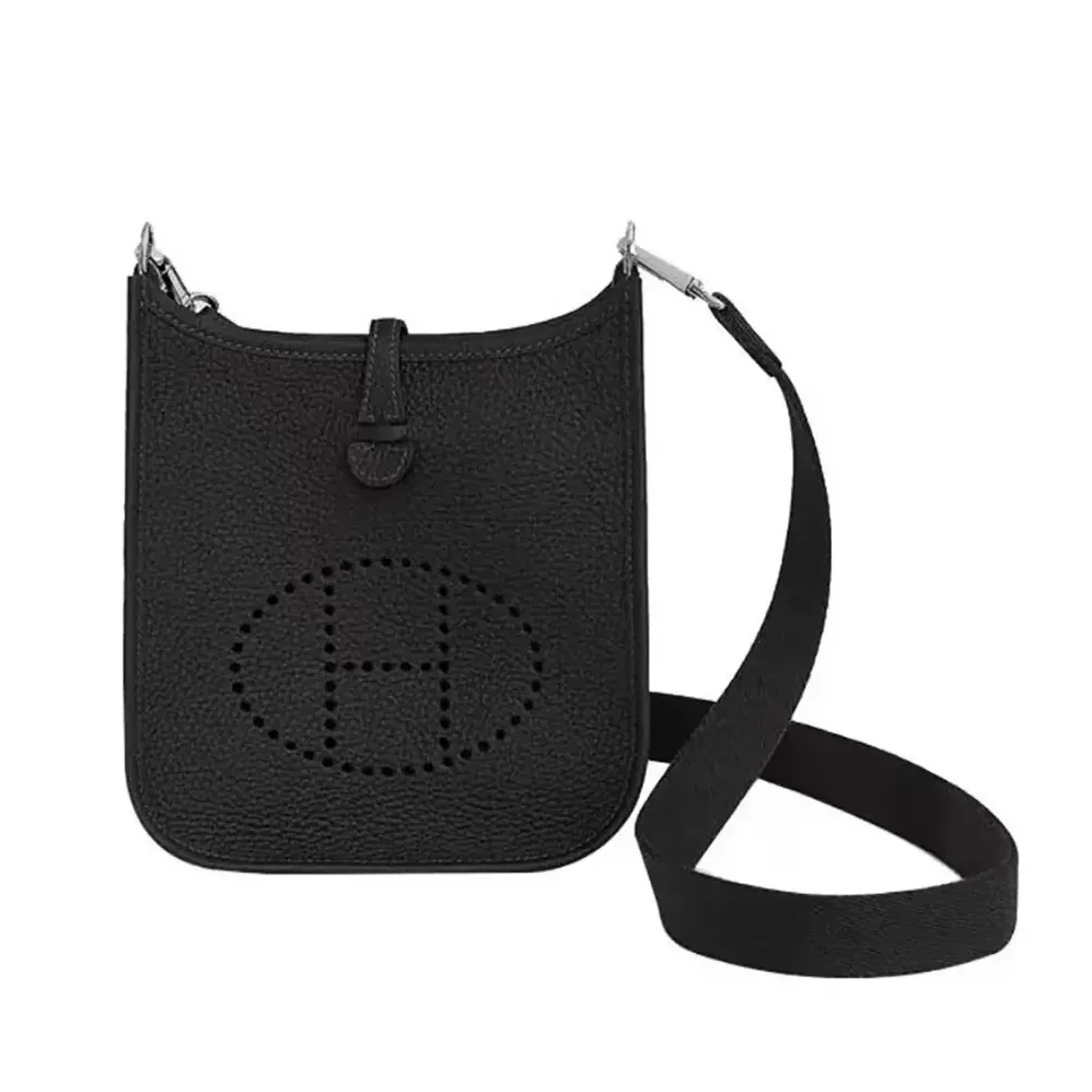 Hermes Evelyne 16 Amazone in Clemence Leather for Women in Black/Silver