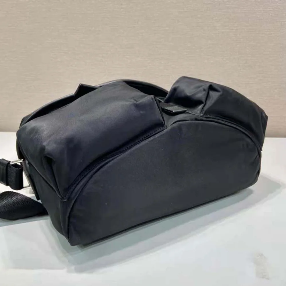 Prada Re-Nylon and Leather Shoulder Bag for Unisex in Black Prada Re-Nylon and Leather Shoulder Bag for Unisex in Black