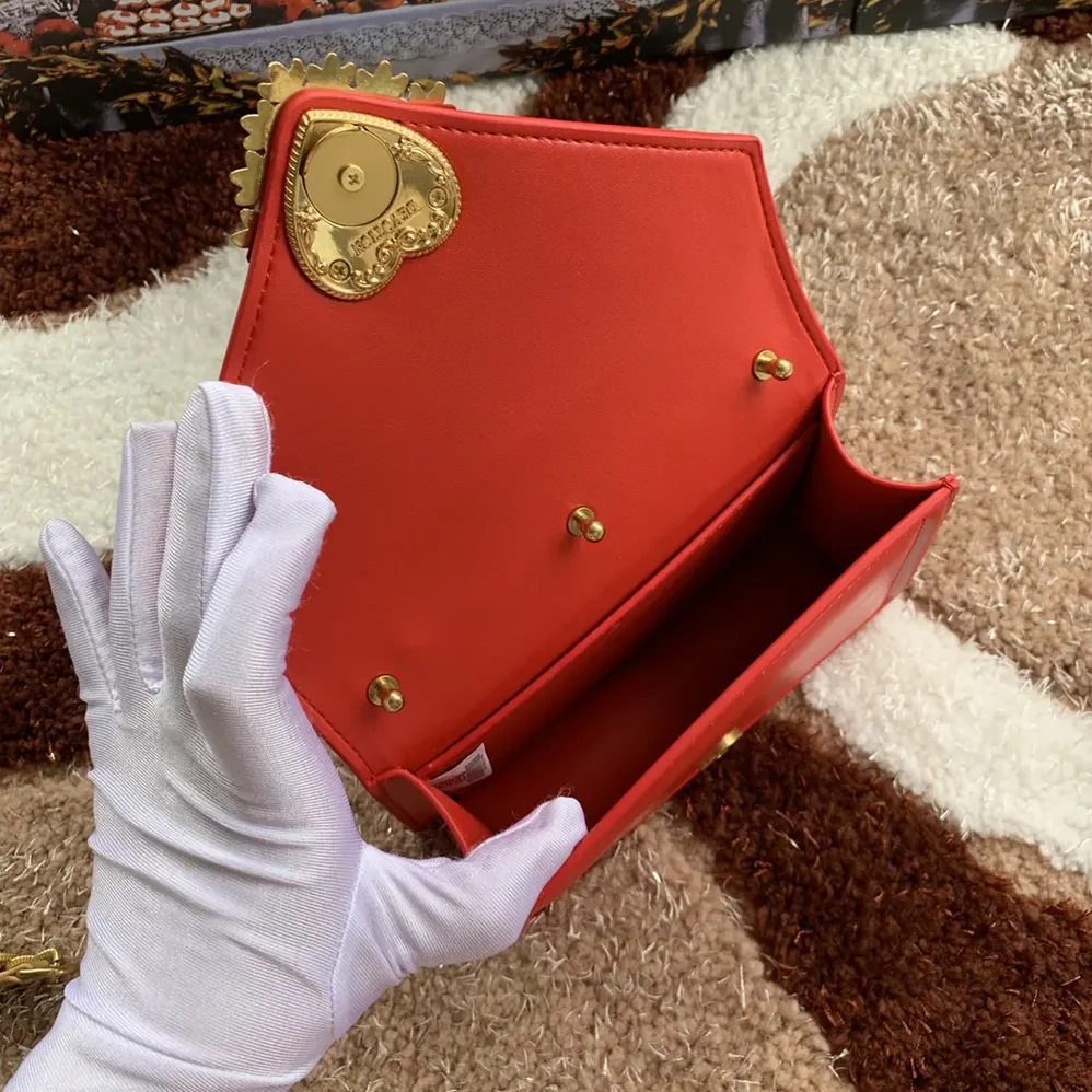 Dolce Gabbana D&G Medium Smooth Calfskin Devotion Bag for Women in Red