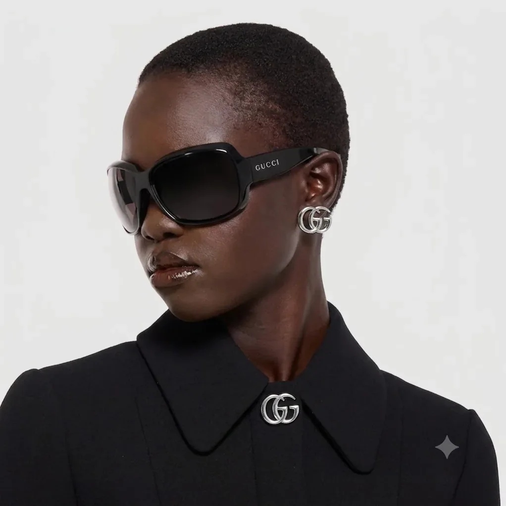 Gucci Marmont Stud Earrings Palladium Hardware