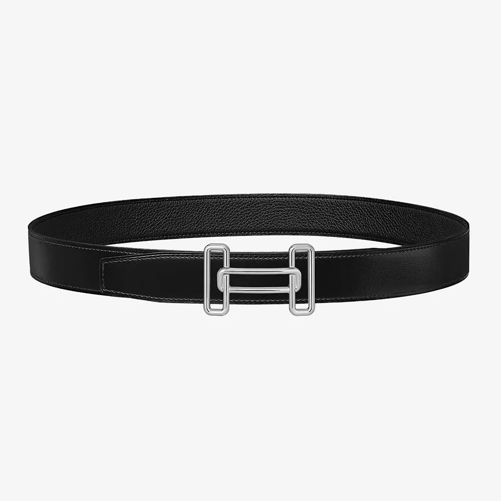 Hermes Rythme Belt Buckle & Reversible Leather Strap 32 mm for Men in Black Hermes Rythme Belt Buckle & Reversible Leather Strap 32 mm for Men in Black