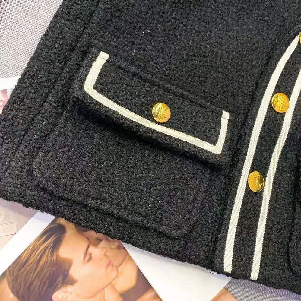 Celine Chasseur Jacket in Boucle Tweed for Women in Black Celine Chasseur Jacket in Boucle Tweed for Women in Black