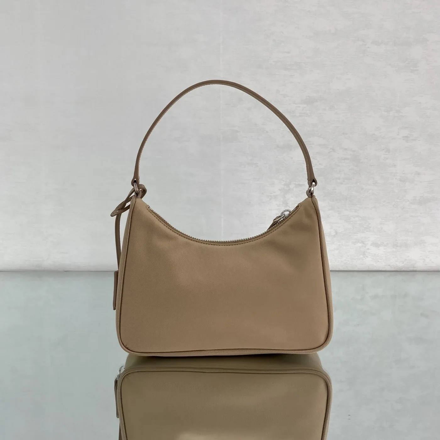 Prada Re- 2005 Re in Nylon Mini Bag Beige Prada Re- 2005 Re in Nylon Mini Bag Beige