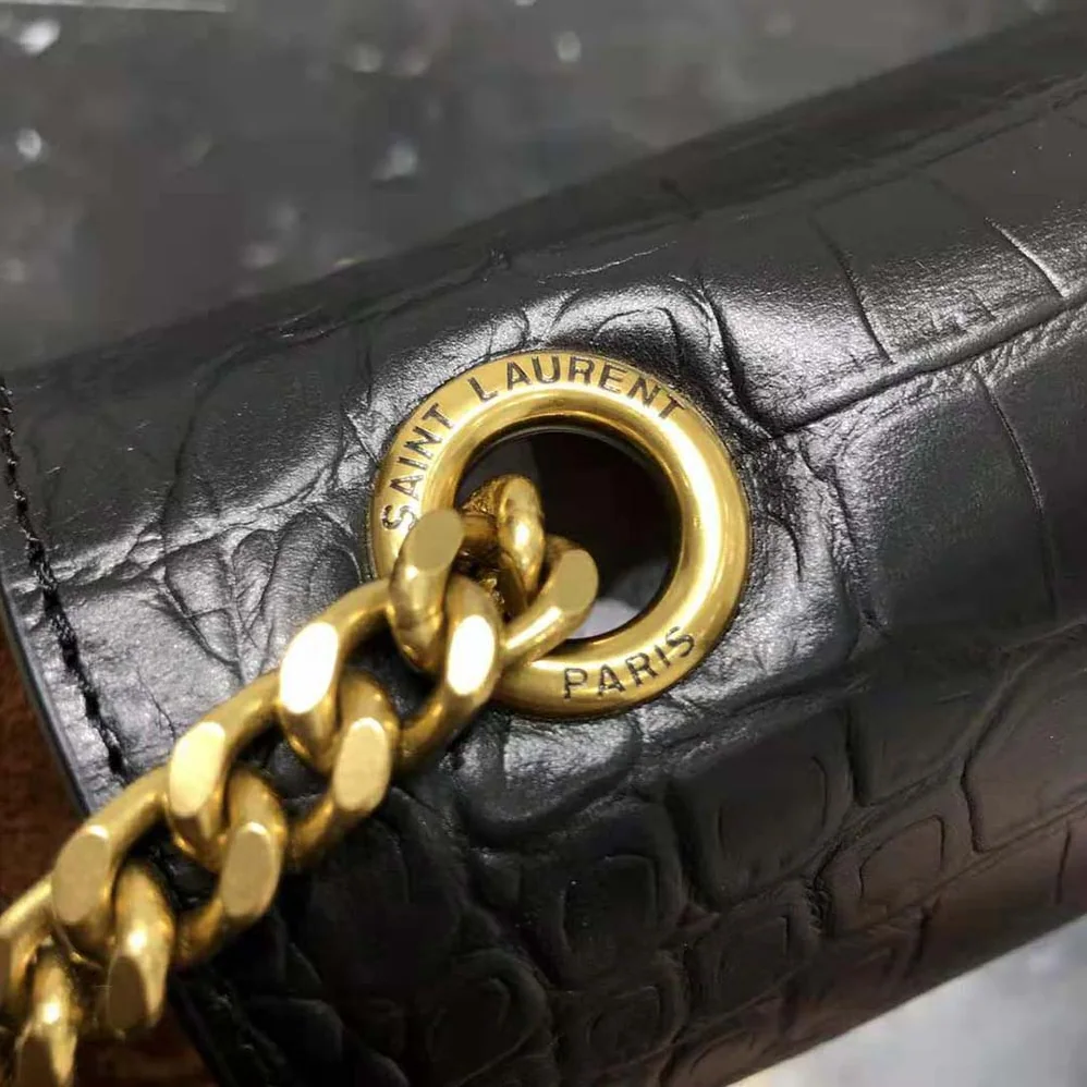 Saint Laurent YSL Kate Medium Reversible Chain Bag in Suede and Crocodile for Women in Embossed Leather Saint Laurent YSL Kate Medium Reversible Chain Bag in Suede and Crocodile for Women in Embossed Leather