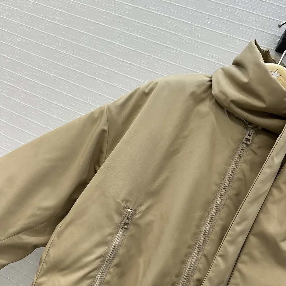 Dior Jacket with Scarf Collar Beige Padded Silk Faille for Women