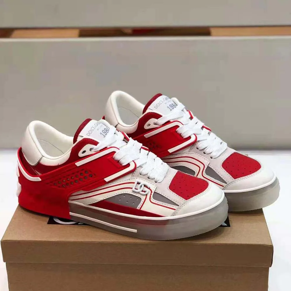 Dolce Gabbana D&G Calfskin Custom 2.Zero Sneakers for Men in Red Dolce Gabbana D&G Calfskin Custom 2.Zero Sneakers for Men in Red