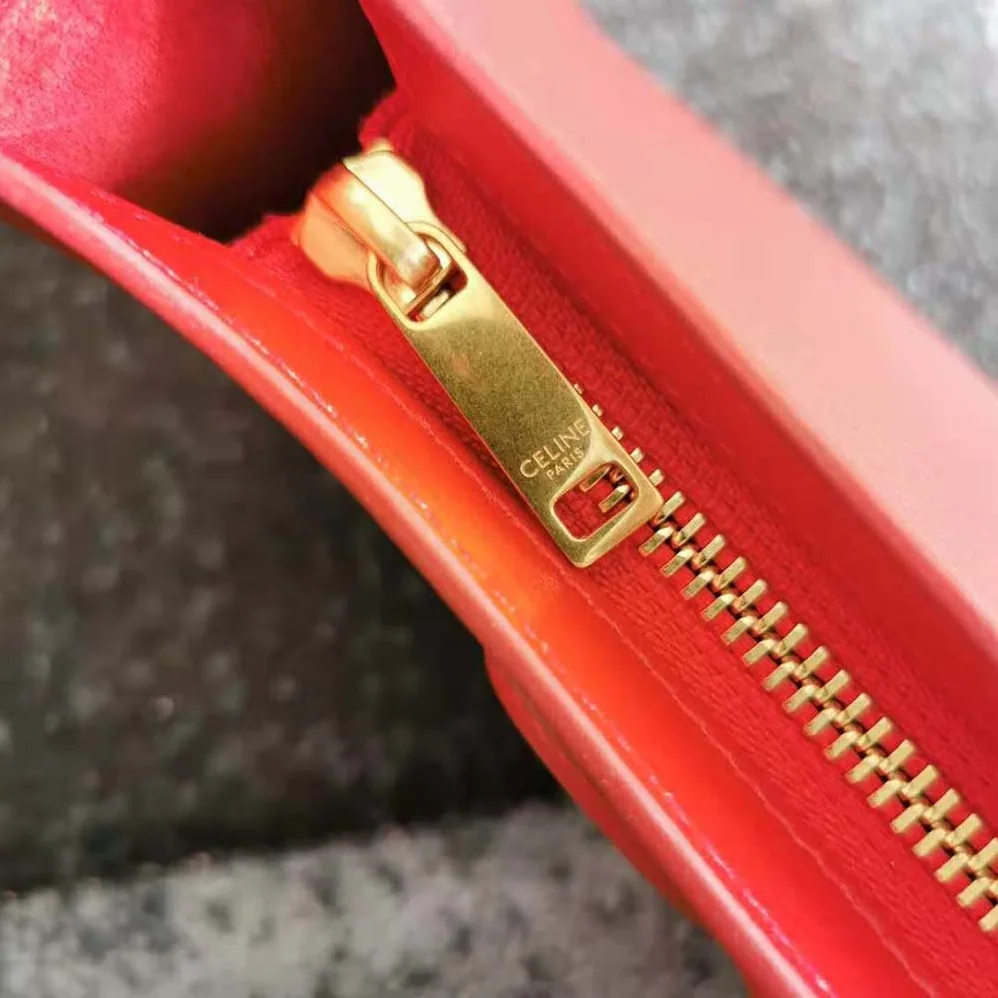 Celine Shoulder Bag Cuir Triomphe in Smooth Calfskin for Women in Red