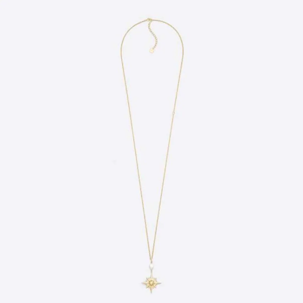 Dior Rêve D'infini Long Necklace Gold-Finish Metal with a White Freshwater Pearl for Women
