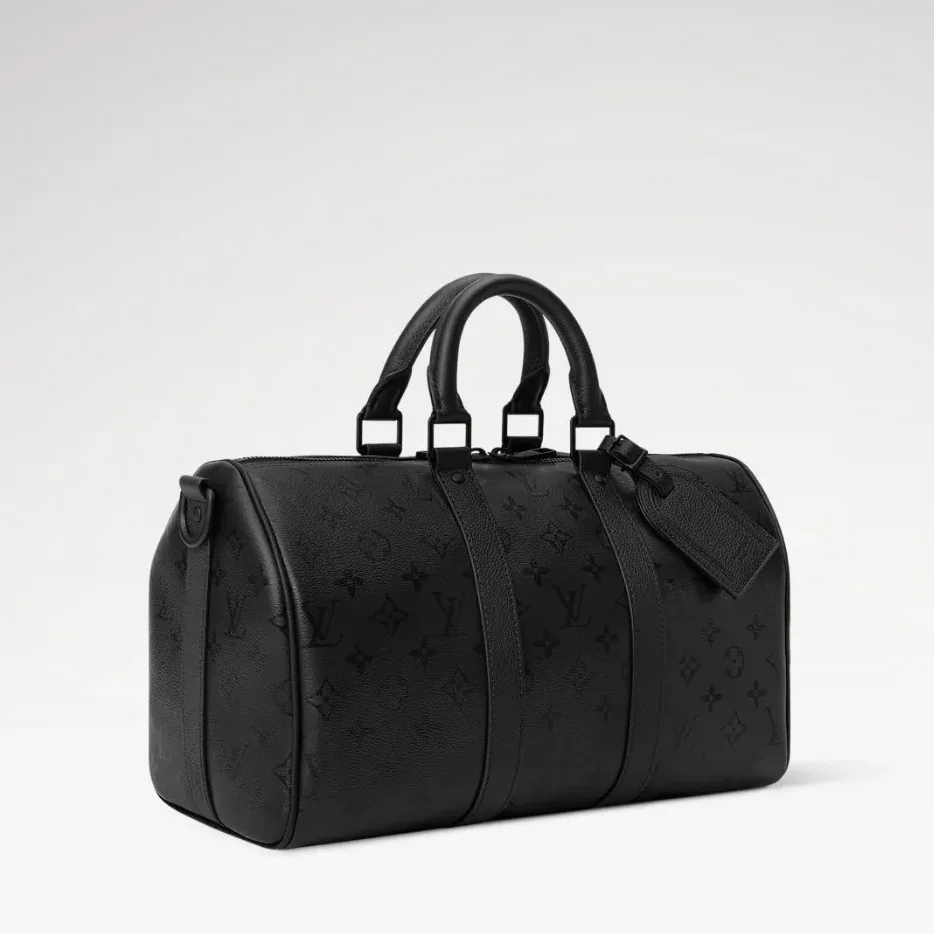 Louis Vuitton Keepall Bandouliere 35 Travel Bag / Black Monogram Midnight Black Hardware