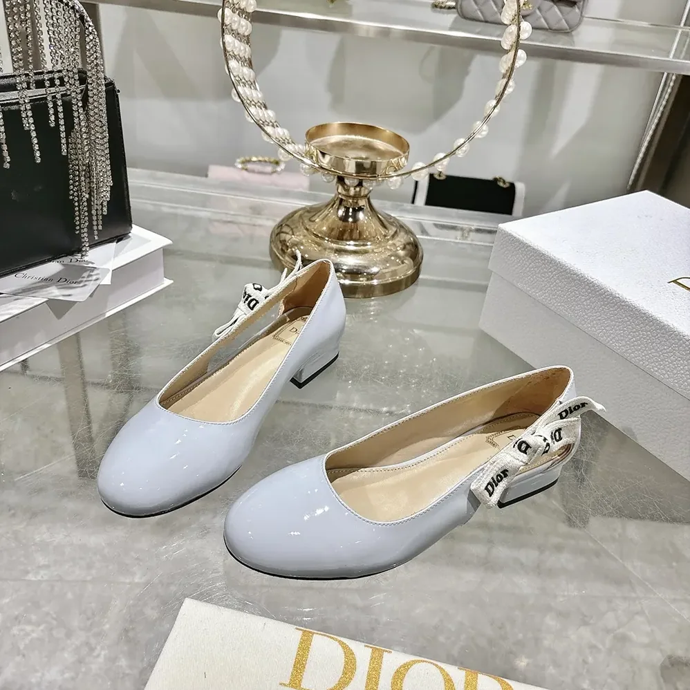 Dior J'Adior Ballet Flat Ice Lagoon Patent Calfskin for Women