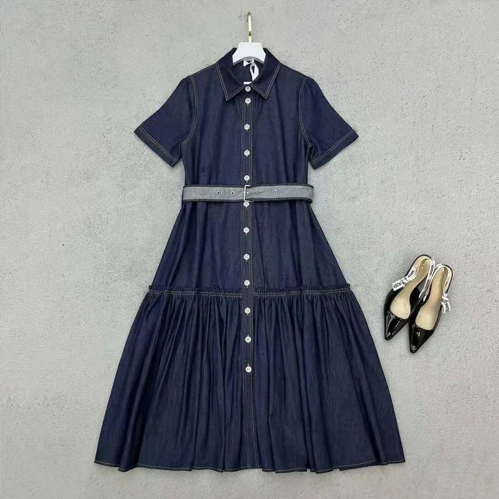 Dior Denim Couture Shirt Dress Blue Raw Cotton Denim for Women Dior Denim Couture Shirt Dress Blue Raw Cotton Denim for Women