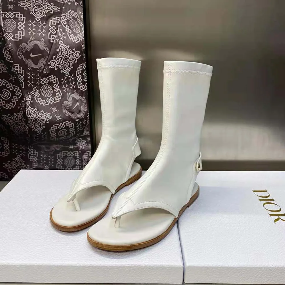 Dior Spirit Thong Sandal White Lambskin for Women
