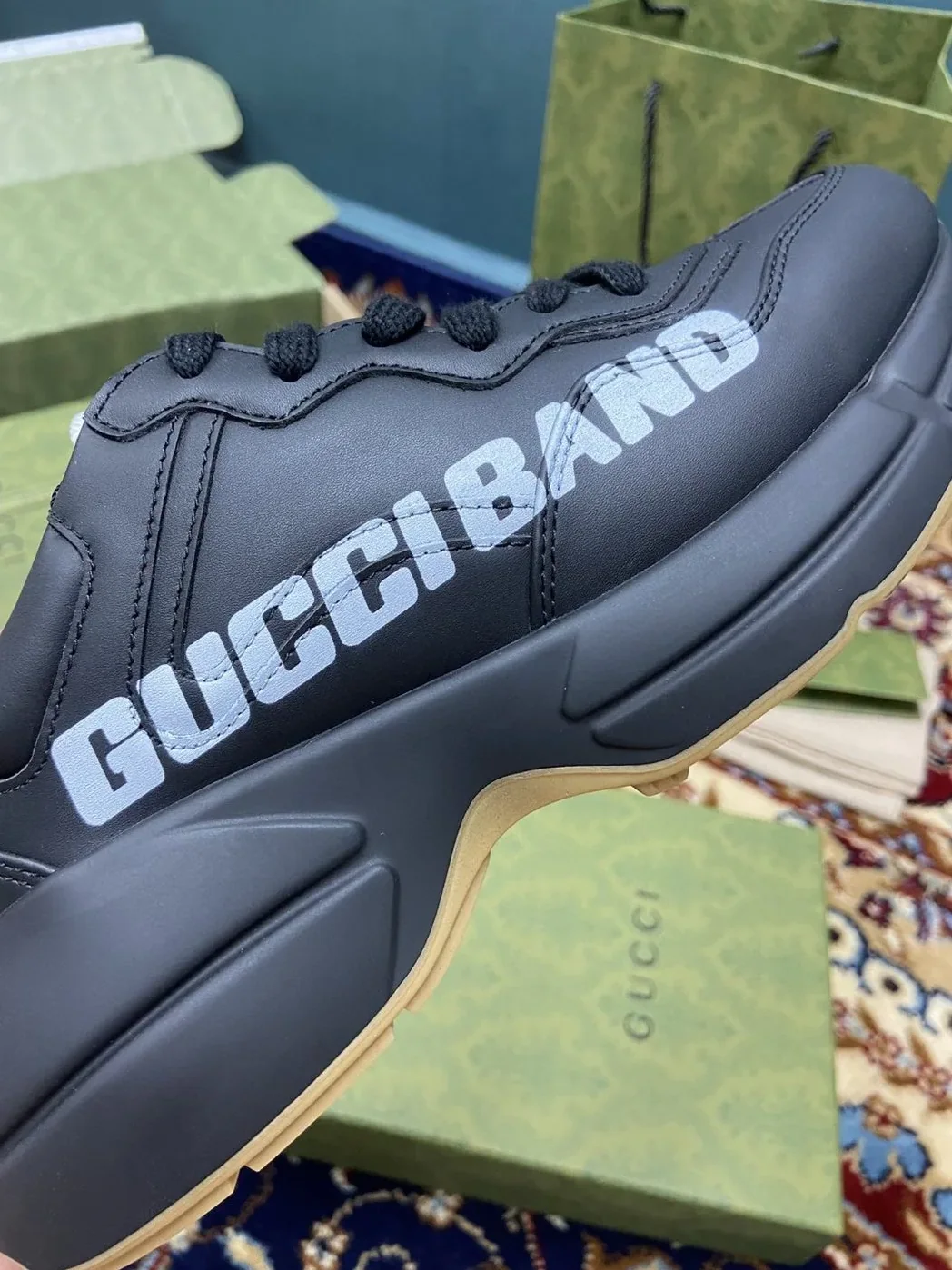 Gucci Rhyton Sneakers With Gucci Band Black for Men
