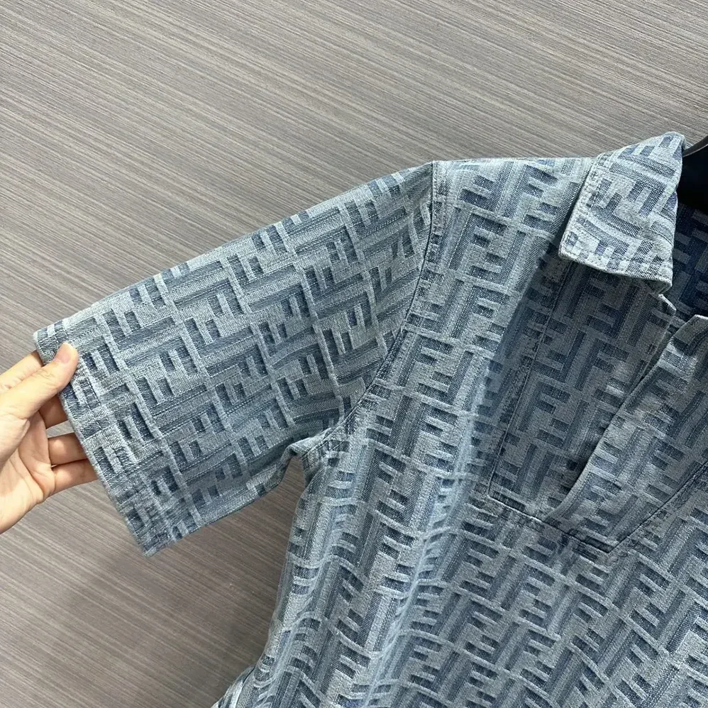 Fendi Light Blue FF Denim Dress for Women Fendi Light Blue FF Denim Dress for Women