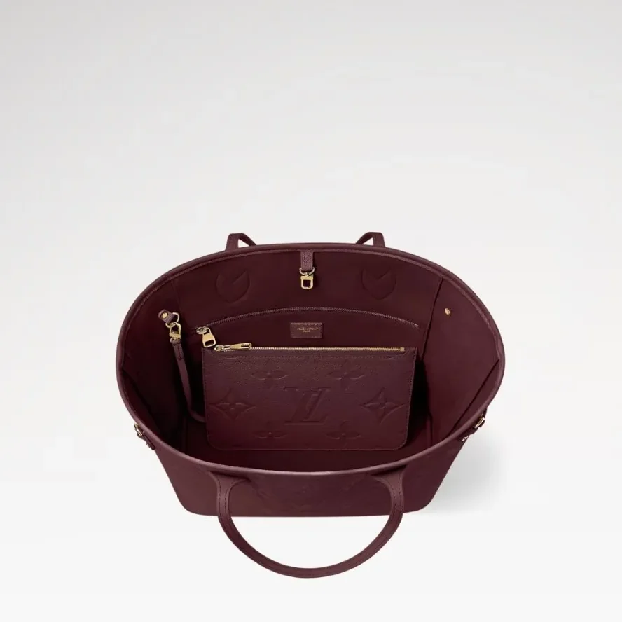 Louis Vuitton Neverfull MM Tote Bag in Grenat Gold Hardware