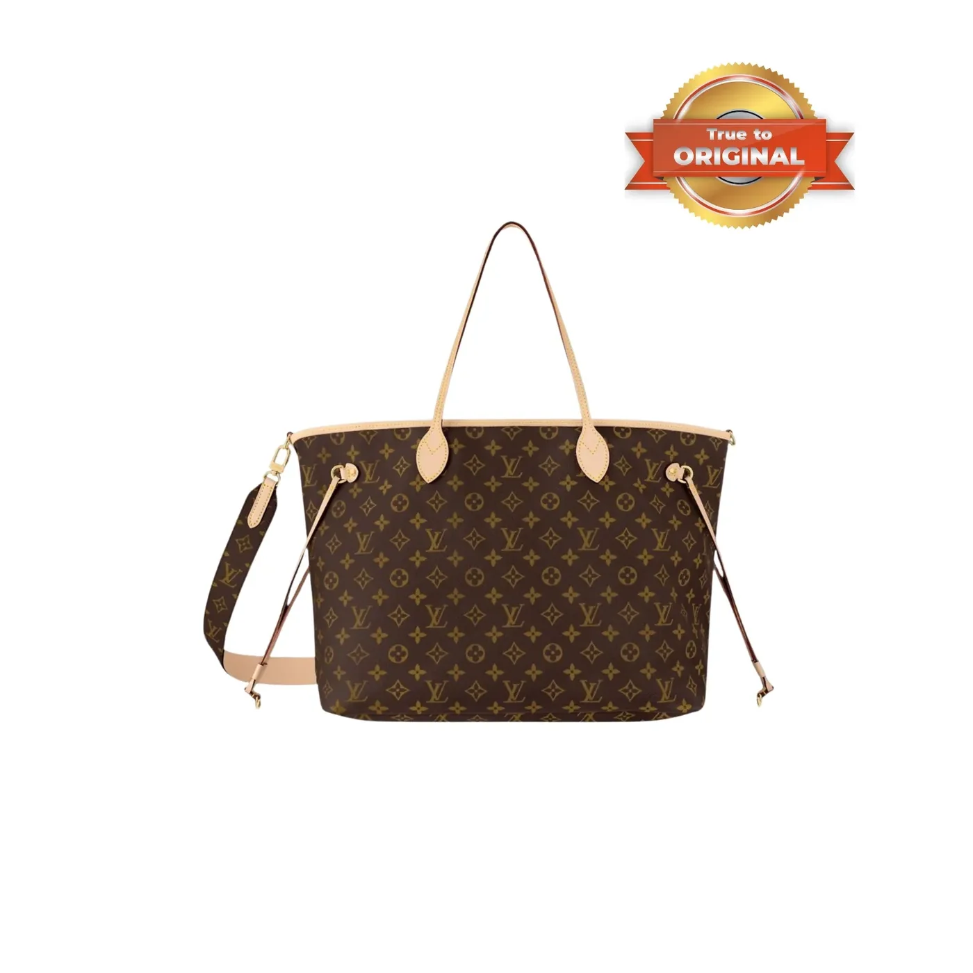 Louis Vuitton Neverfull Bandouliere Inside Out GM Tote Bag Beige Gold Hardware Louis Vuitton Neverfull Bandouliere Inside Out GM Tote Bag Beige Gold Hardware