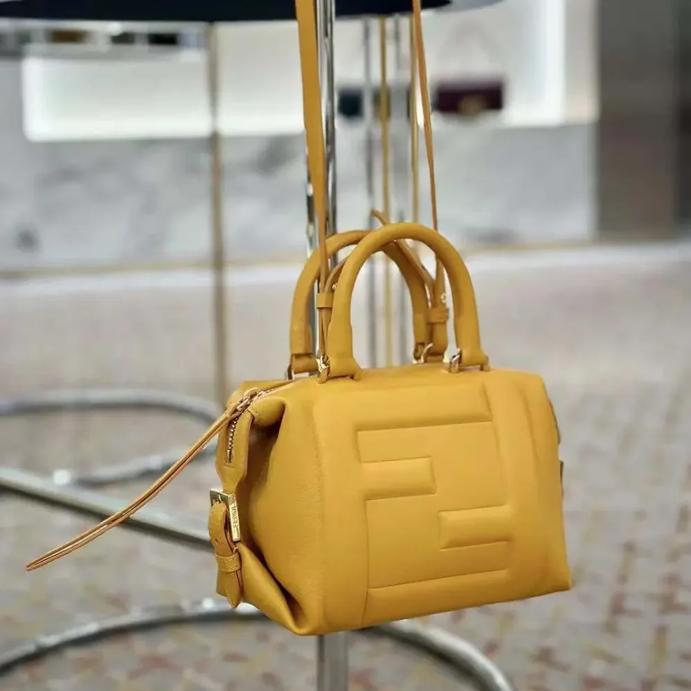 Fendi Nappa FF Mini Cube Bag for Women in Orange