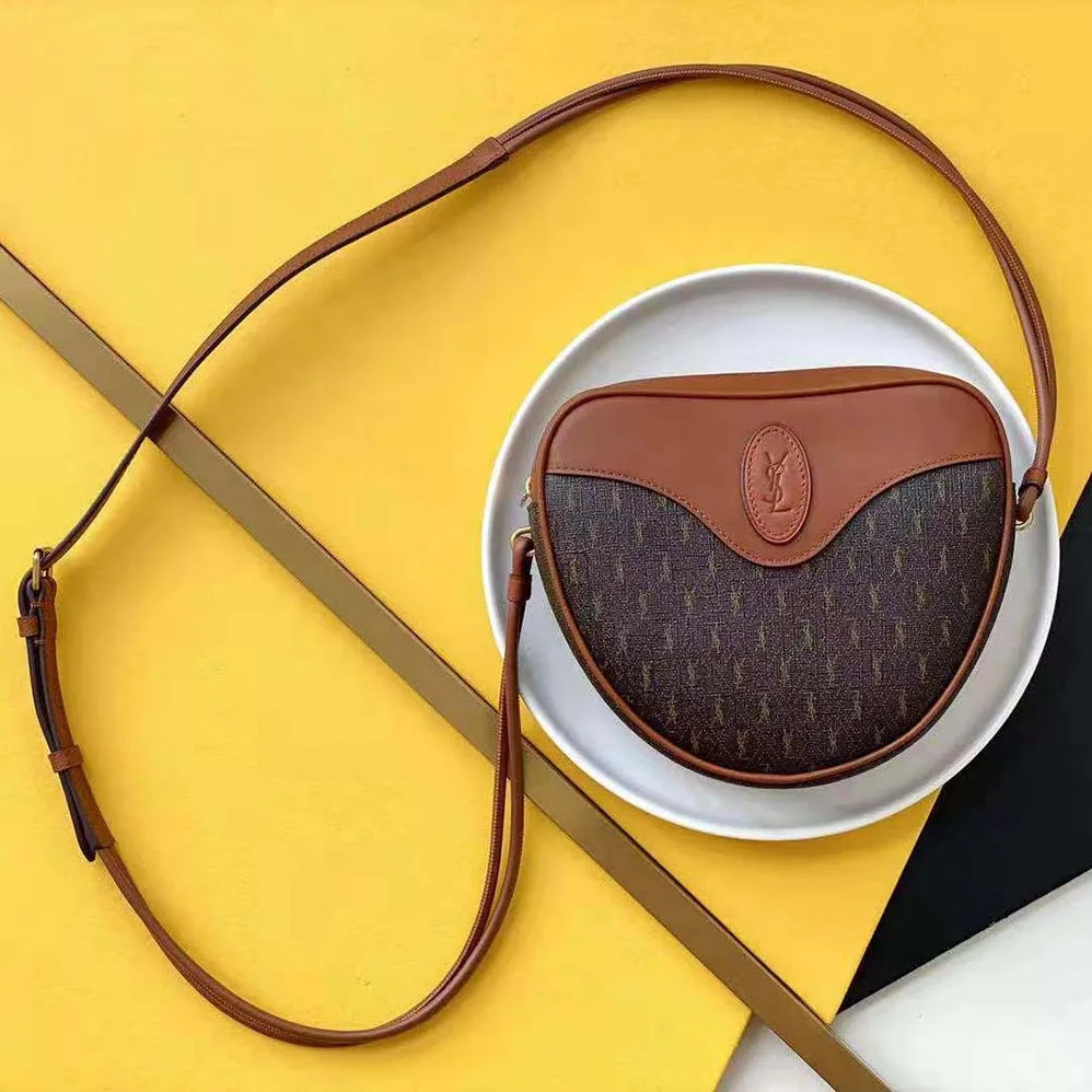 Saint Laurent YSL Le Monogramme Coeur Bag in Canvas and Smooth Leather for Women