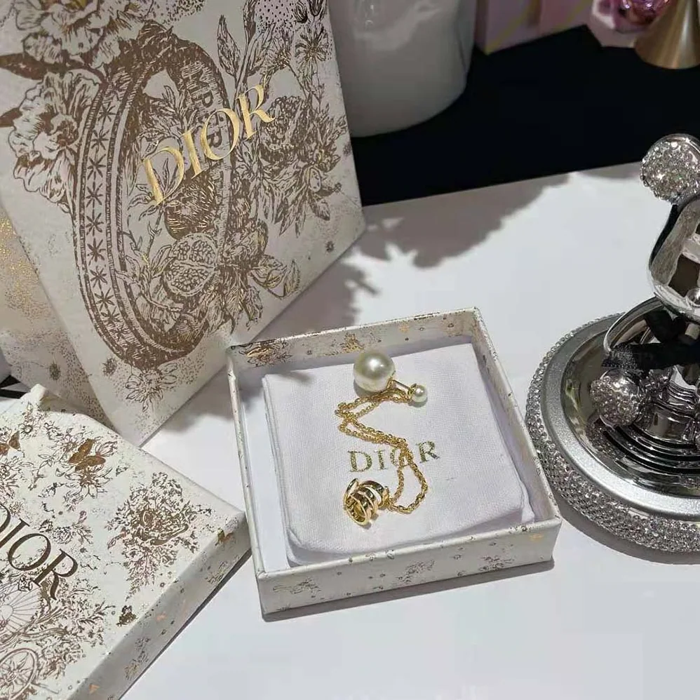 Dior Tribales Earring Gold-Finish Metal and White Resin Pearls for Women Dior Tribales Earring Gold-Finish Metal and White Resin Pearls for Women