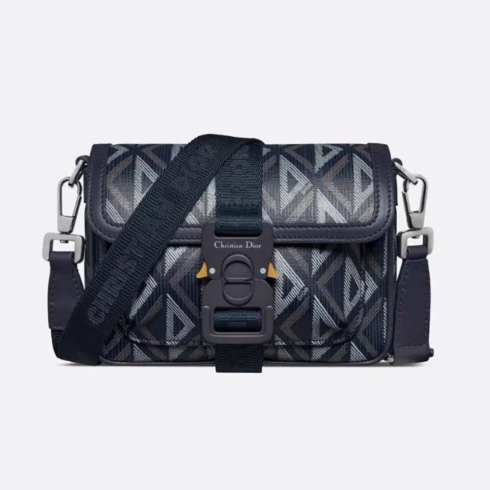 Dior Mini Dior Hit the Road Bag Navy Blue CD Diamond Canvas for Men Dior Mini Dior Hit the Road Bag Navy Blue CD Diamond Canvas for Men