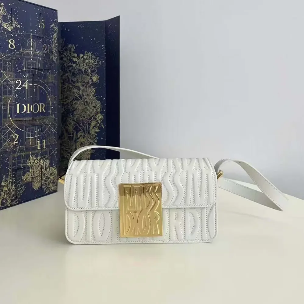 Dior Miss Dior Flap Bag Latte Quilted Miss Dior Allover Calfskin for Women