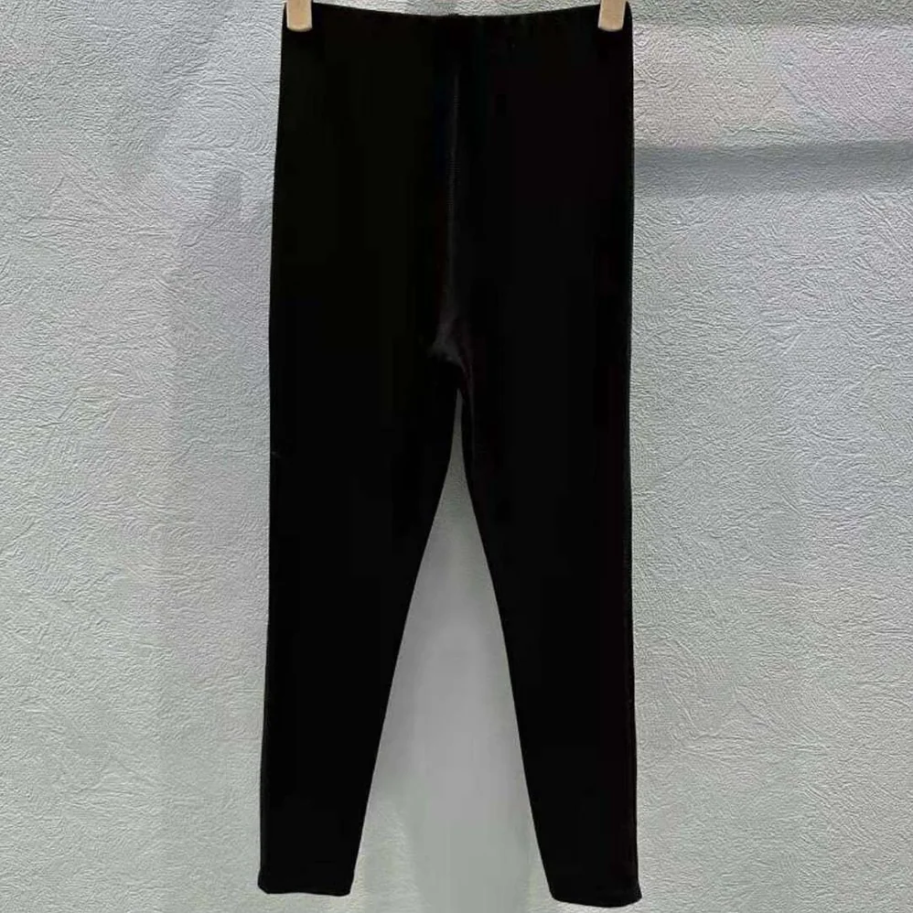 Miu Miu Silk Jersey Pants with Logo Patch for Women in Black Miu Miu Silk Jersey Pants with Logo Patch for Women in Black