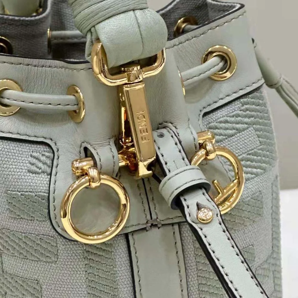 Fendi Mon Tresor Light Green FF Canvas Mini for Women in Bag